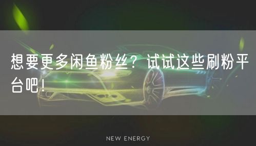 想要更多闲鱼粉丝？试试这些刷粉平台吧！