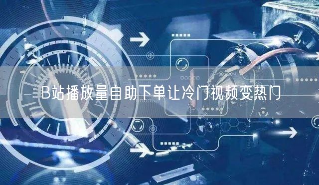 B站播放量自助下单让冷门视频变热门