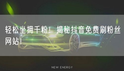 轻松坐拥千粉！揭秘抖音免费刷粉丝网站！
