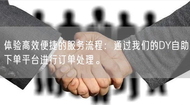 体验高效便捷的服务流程：通过我们的DY自助下单平台进行订单处