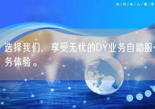 选择我们，享受无忧的DY业务自助服务体验