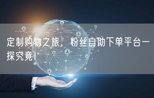定制购物之旅，粉丝自助下单平台一探究竟！