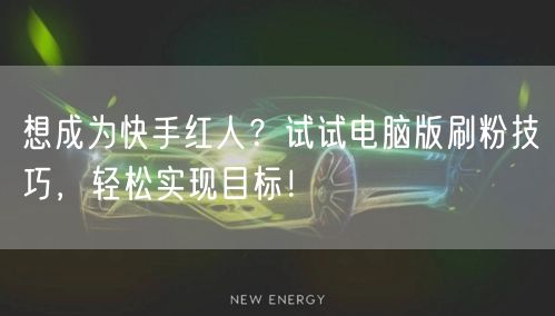 想成为快手红人？试试电脑版刷粉技巧，轻松实现目标！