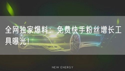 全网独家爆料：免费快手粉丝增长工具曝光！