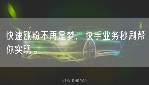 快速涨粉不再是梦，快手业务秒刷帮你实现。