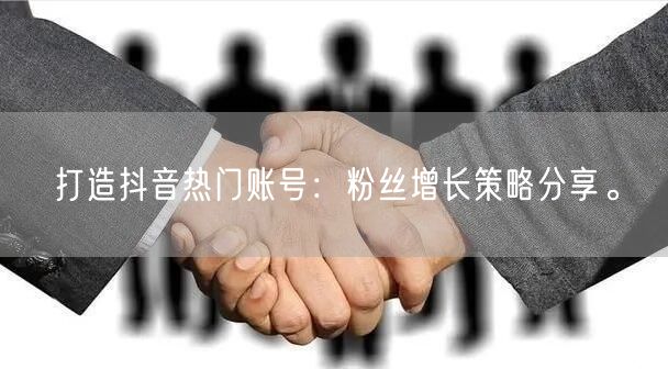 打造抖音热门账号：粉丝增长策略分享。