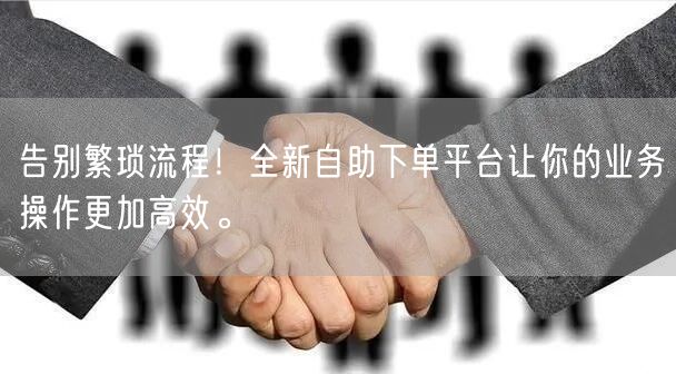 告别繁琐流程！全新自助下单平台让你的业务操作更加高效。