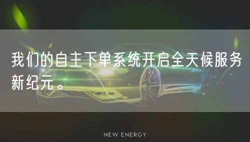 我们的自主下单系统开启全天候服务新纪元。