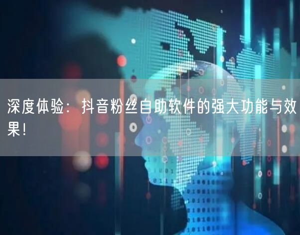 深度体验：抖音粉丝自助软件的强大功能与效