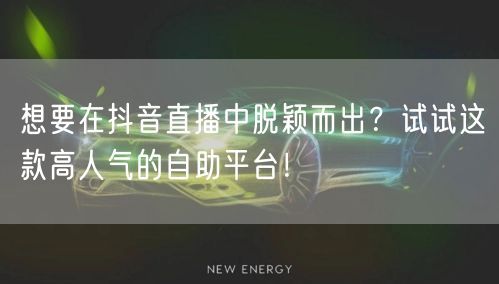 想要在抖音直播中脱颖而出？试试这款高人气的自助平台！