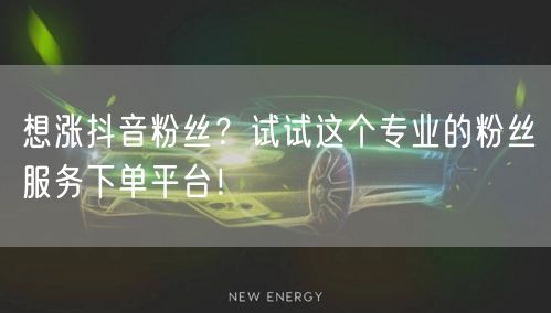 想涨抖音粉丝？试试这个专业的粉丝服务下单
