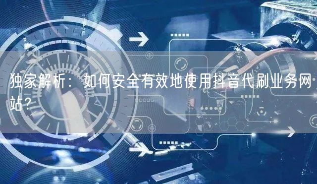 独家解析：如何安全有效地使用抖音代刷业务