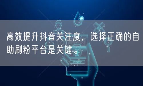 高效提升抖音关注度，选择正确的自助刷粉平