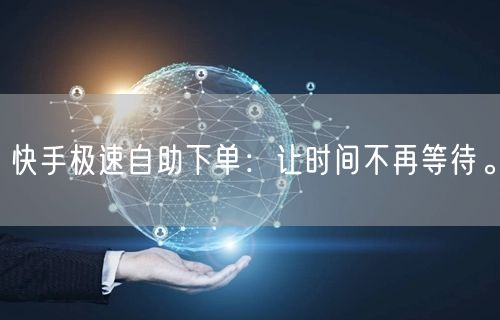 快手极速自助下单：让时间不再等待。