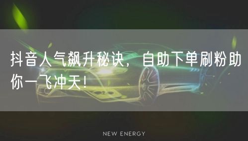 抖音人气飙升秘诀，自助下单刷粉助你一飞冲天！