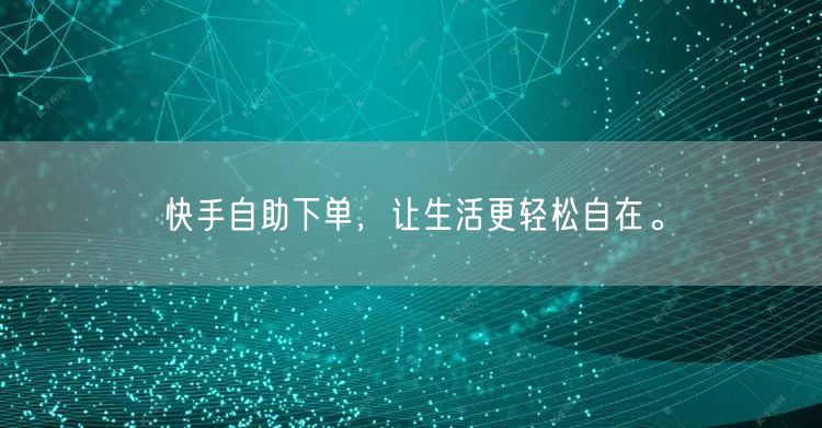 快手自助下单，让生活更轻松自在。