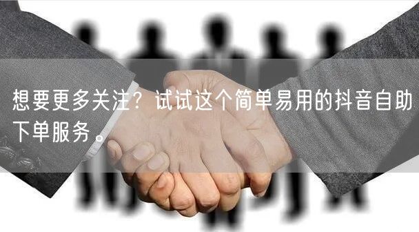 想要更多关注？试试这个简单易用的抖音自助