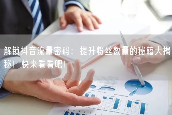 解锁抖音流量密码：提升粉丝数量的秘籍大揭秘！快来看看吧！