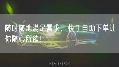 随时随地满足需求，快手自助下单让你随心所