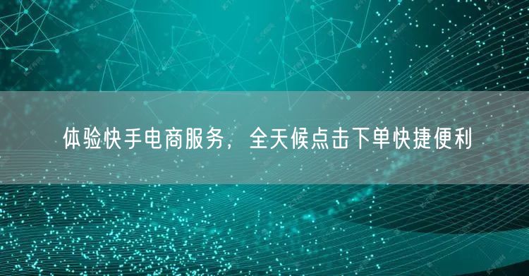体验快手电商服务，全天候点击下单快捷便利