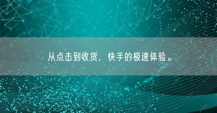从点击到收货，快手的极速体验。