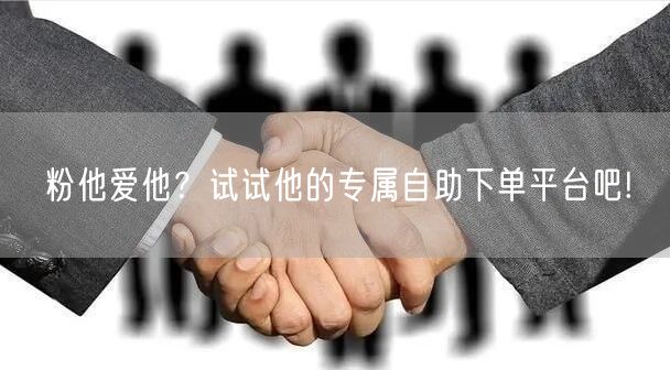 粉他爱他？试试他的专属自助下单平台吧!