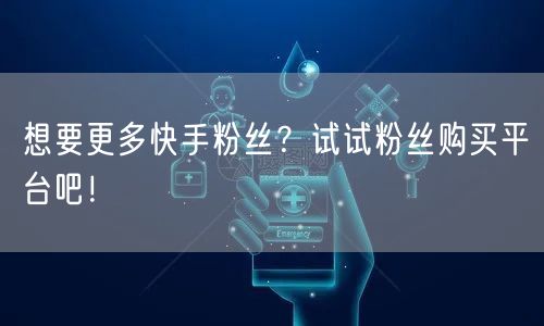 想要更多快手粉丝？试试粉丝购买平台吧！