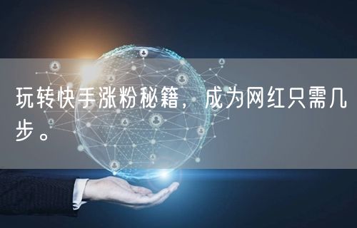 玩转快手涨粉秘籍，成为网红只需几步。
