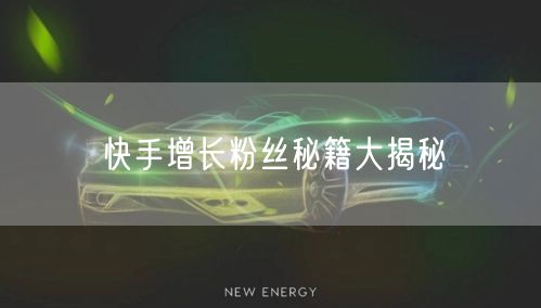 快手增长粉丝秘籍大揭秘