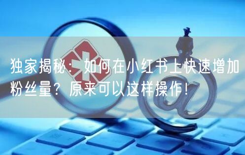 独家揭秘：如何在小红书上快速增加粉丝量？原来可以这样操作！