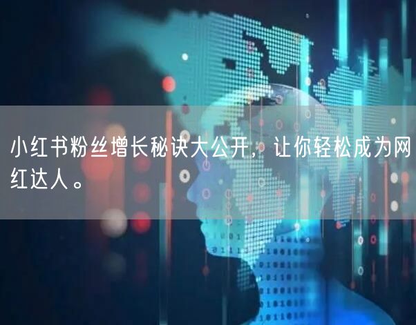 小红书粉丝增长秘诀大公开，让你轻松成为网红达人。