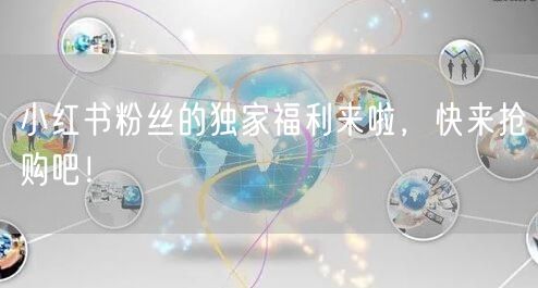 小红书粉丝的独家福利来啦，快来抢购吧！