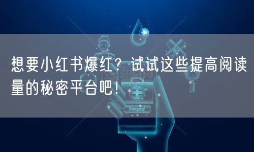 想要小红书爆红？试试这些提高阅读量的秘密平台吧！
