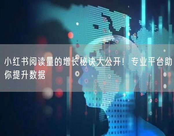 小红书阅读量的增长秘诀大公开！专业平台助你提升数据