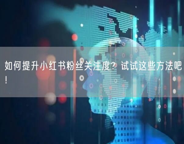 如何提升小红书粉丝关注度？试试这些方法吧！