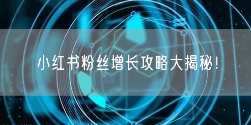 小红书粉丝增长攻略大揭秘！