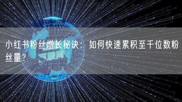 小红书粉丝增长秘诀：如何快速累积至千位数粉丝量？