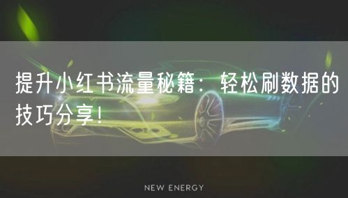 提升小红书流量秘籍：轻松刷数据的技巧分享