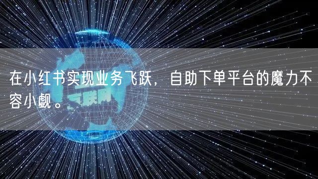 在小红书实现业务飞跃，自助下单平台的魔力不容小觑。