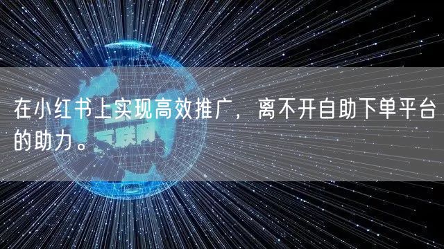 在小红书上实现高效推广，离不开自助下单平台的助力。
