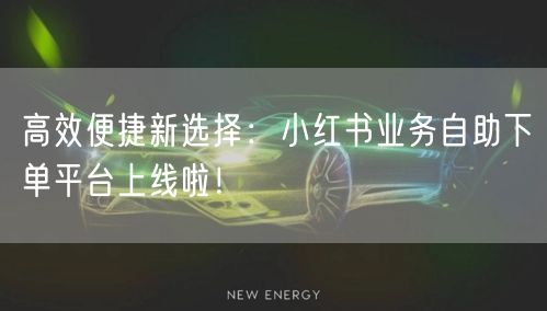 高效便捷新选择：小红书业务自助下单平台上线啦！