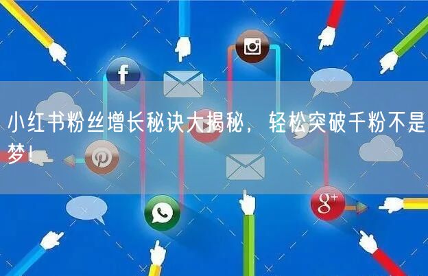 小红书粉丝增长秘诀大揭秘，轻松突破千粉不是梦！