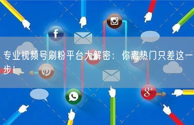 专业视频号刷粉平台大解密：你离热门只差这一步！