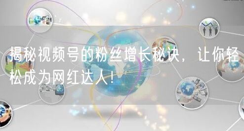 揭秘视频号的粉丝增长秘诀，让你轻松成为网红达人！