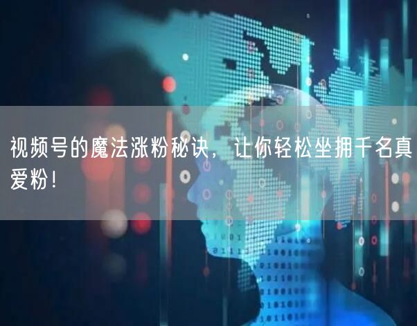 视频号的魔法涨粉秘诀，让你轻松坐拥千名真