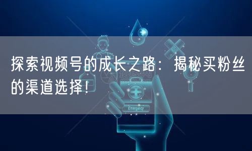探索视频号的成长之路：揭秘买粉丝的渠道选择！